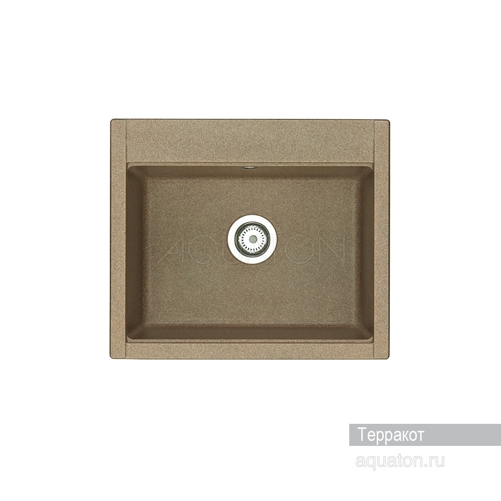 Мойка для кухни из литого мрамора терракот 51х60см AQUATON Делия 1A715232LD270