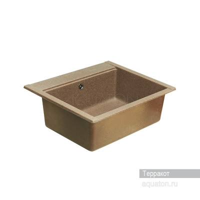 Мойка для кухни из литого мрамора терракот 51х60см AQUATON Делия 1A715232LD270