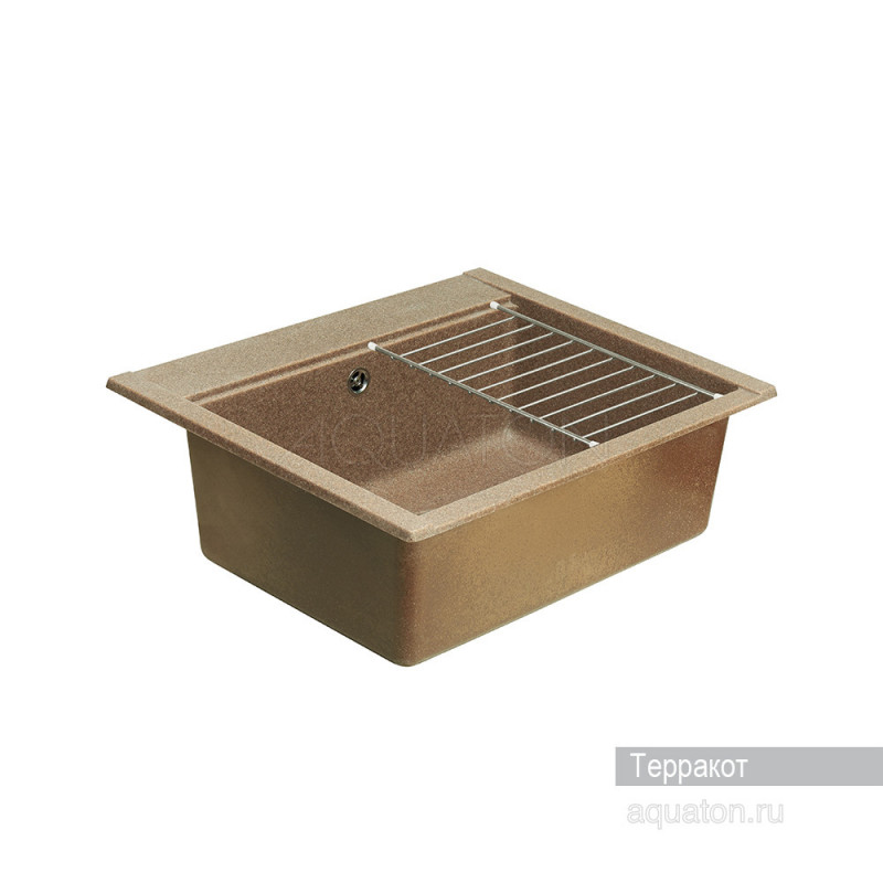 Мойка для кухни из литого мрамора терракот 51х60см AQUATON Делия 1A715232LD270