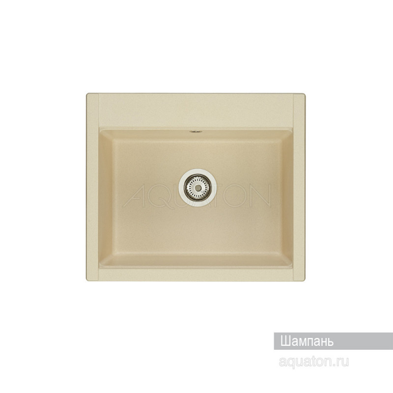 Мойка для кухни из литого мрамора шампань 51х60см AQUATON Делия 1A715232LD290