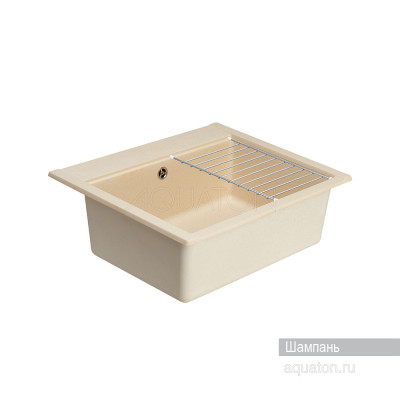 Мойка для кухни из литого мрамора шампань 51х60см AQUATON Делия 1A715232LD290
