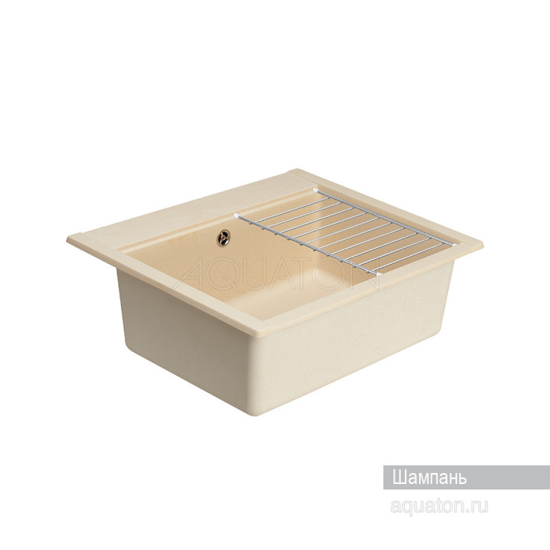 Мойка для кухни из литого мрамора шампань 51х60см AQUATON Делия 1A715232LD290