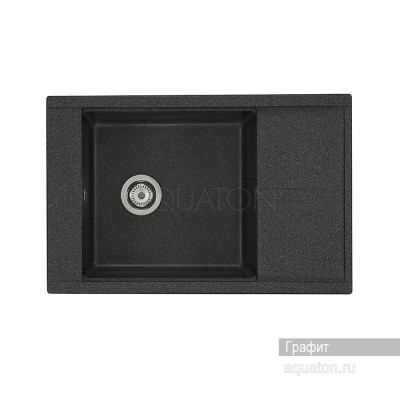Мойка для кухни из литого мрамора графит 51х78см AQUATON Делия 1A715132DE210