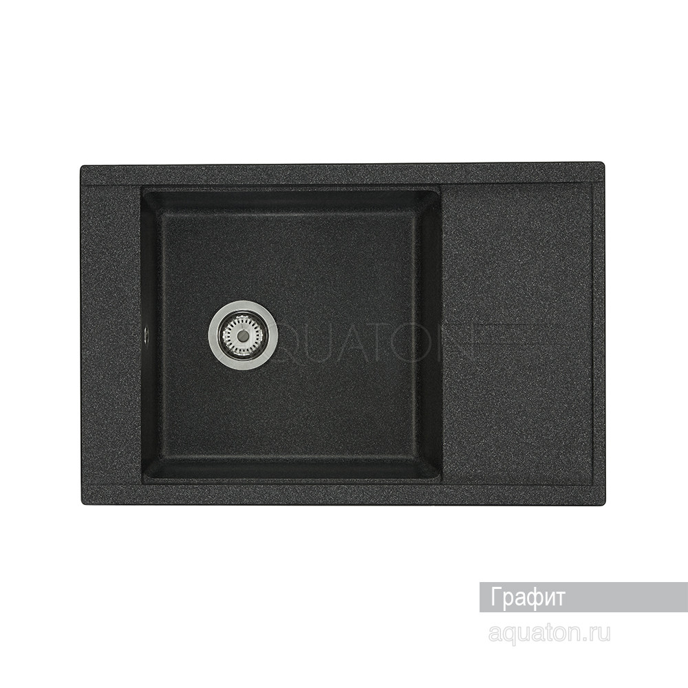 Мойка для кухни из литого мрамора графит 51х78см AQUATON Делия 1A715132DE210