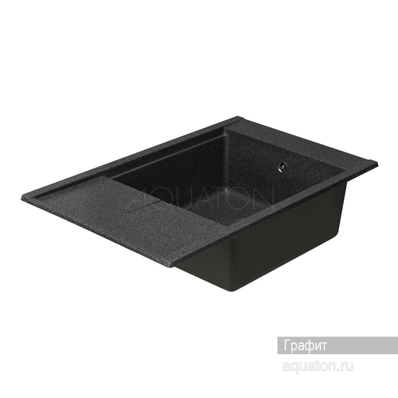 Мойка для кухни из литого мрамора графит 51х78см AQUATON Делия 1A715132DE210