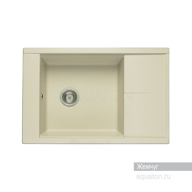 Мойка для кухни из литого мрамора жемчуг 51х78см AQUATON Делия 1A715132DE240