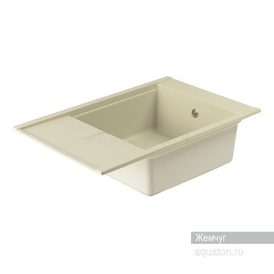 Мойка для кухни из литого мрамора жемчуг 51х78см AQUATON Делия 1A715132DE240