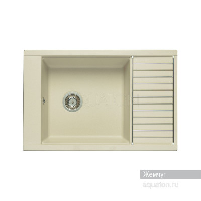Мойка для кухни из литого мрамора жемчуг 51х78см AQUATON Делия 1A715132DE240