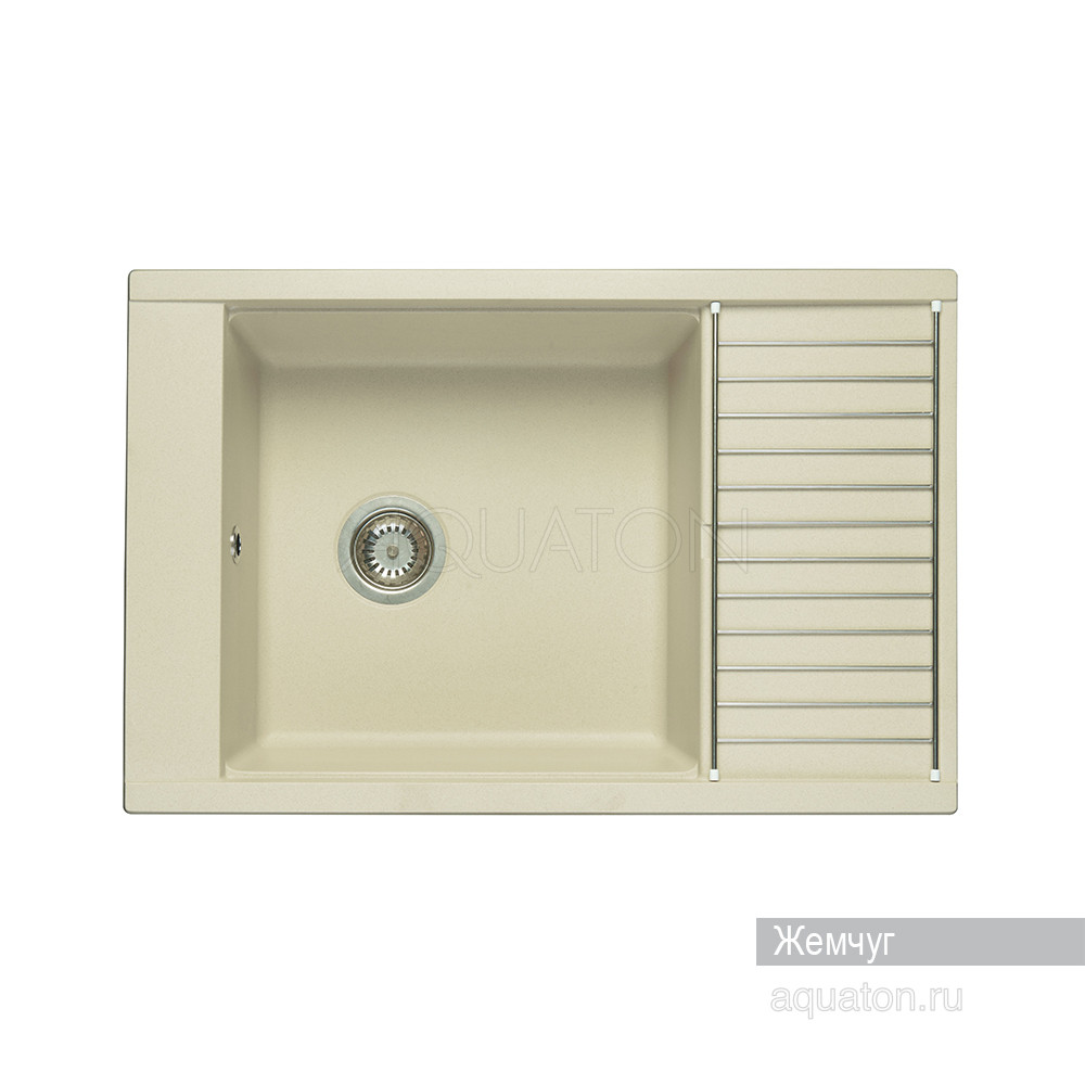 Мойка для кухни из литого мрамора жемчуг 51х78см AQUATON Делия 1A715132DE240
