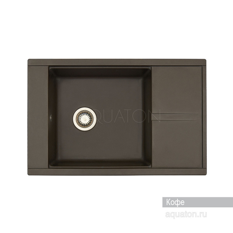 Мойка для кухни из литого мрамора кофе 51х78см AQUATON Делия 1A715132DE280