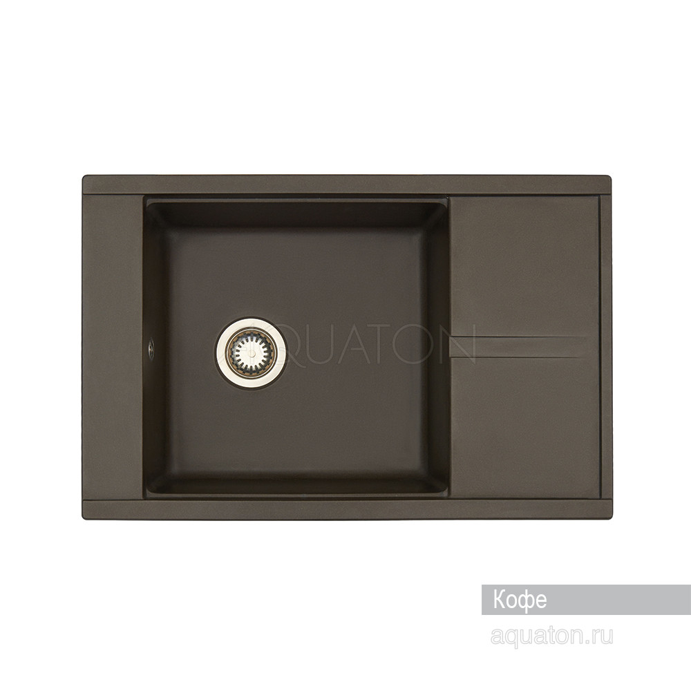 Мойка для кухни из литого мрамора кофе 51х78см AQUATON Делия 1A715132DE280