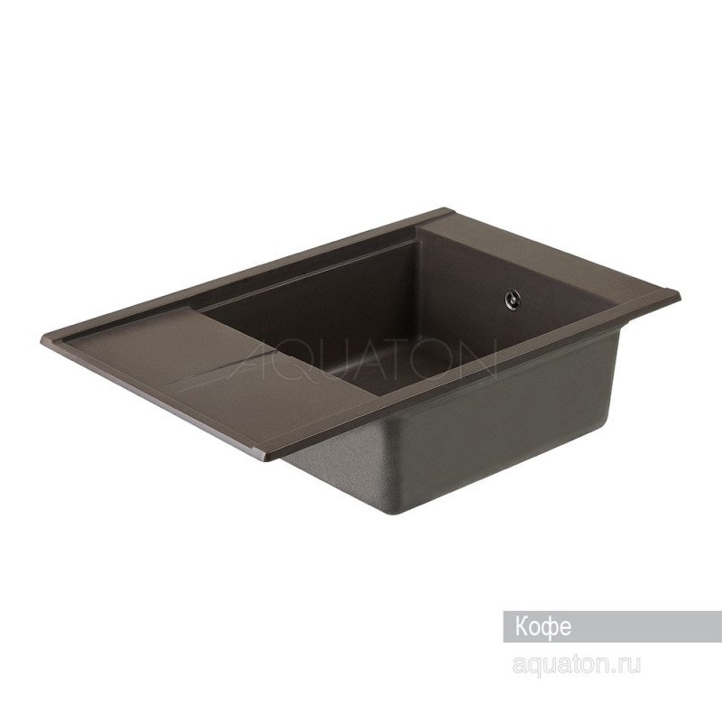 Мойка для кухни из литого мрамора кофе 51х78см AQUATON Делия 1A715132DE280