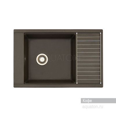 Мойка для кухни из литого мрамора кофе 51х78см AQUATON Делия 1A715132DE280