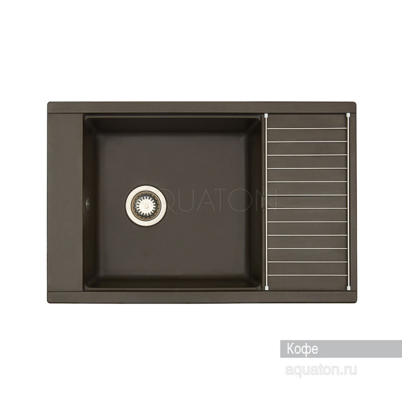 Мойка для кухни из литого мрамора кофе 51х78см AQUATON Делия 1A715132DE280
