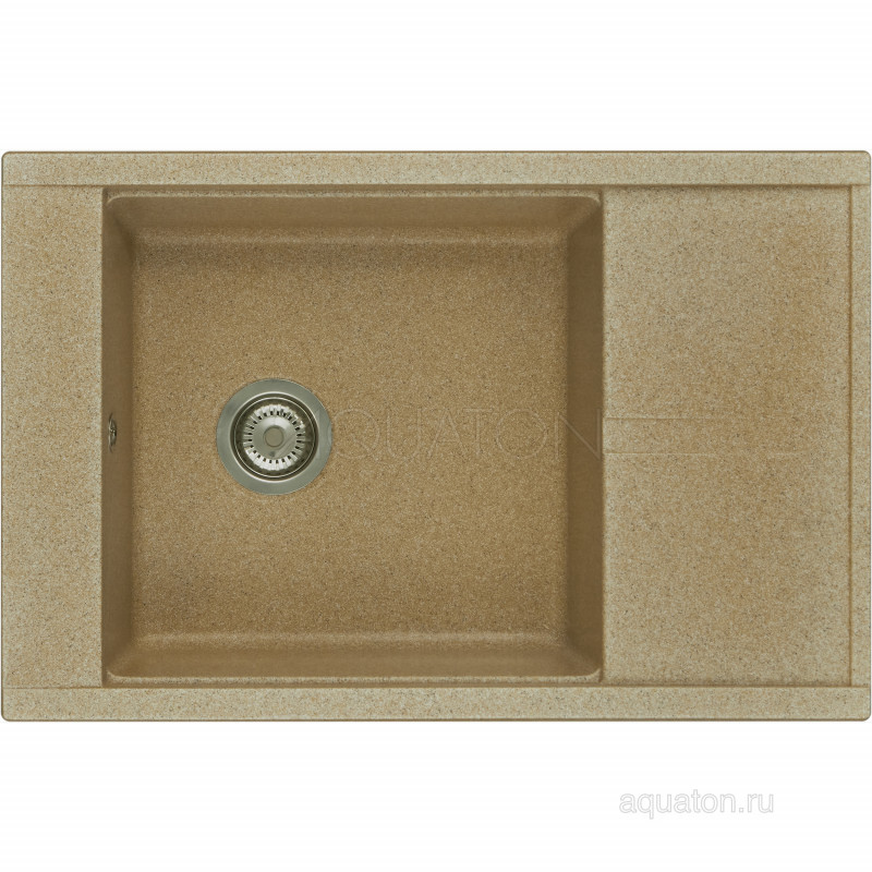 Мойка для кухни из литого мрамора песочная 51х78см AQUATON Делия 1A715132DE220