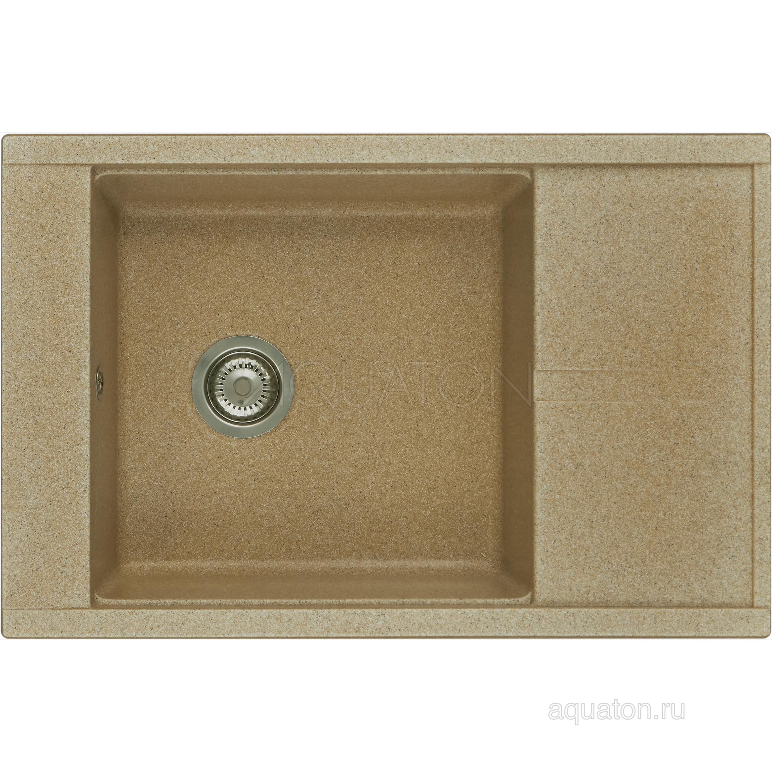 Мойка для кухни из литого мрамора песочная 51х78см AQUATON Делия 1A715132DE220