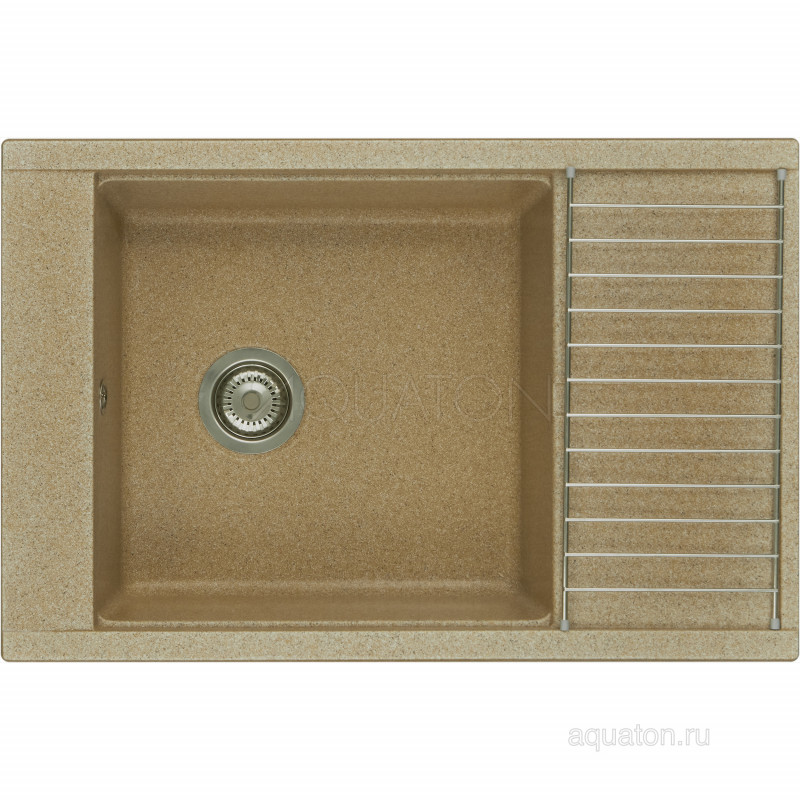 Мойка для кухни из литого мрамора песочная 51х78см AQUATON Делия 1A715132DE220