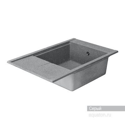 Мойка для кухни из литого мрамора серая 51х78см AQUATON Делия 1A715132DE230
