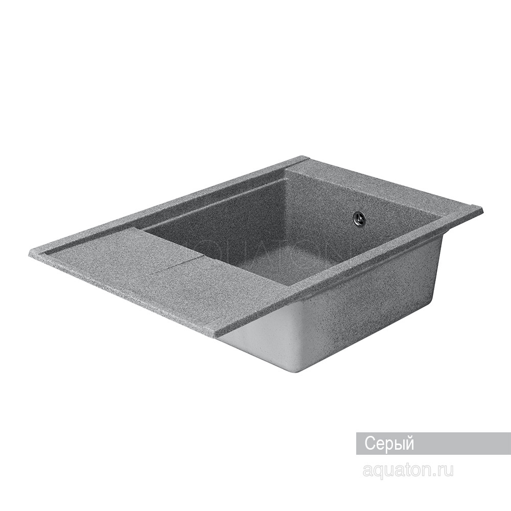 Мойка для кухни из литого мрамора серая 51х78см AQUATON Делия 1A715132DE230