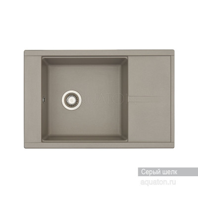 Мойка для кухни из литого мрамора серый шелк 51х78см AQUATON Делия 1A715132DE250