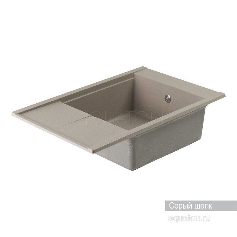 Мойка для кухни из литого мрамора серый шелк 51х78см AQUATON Делия 1A715132DE250