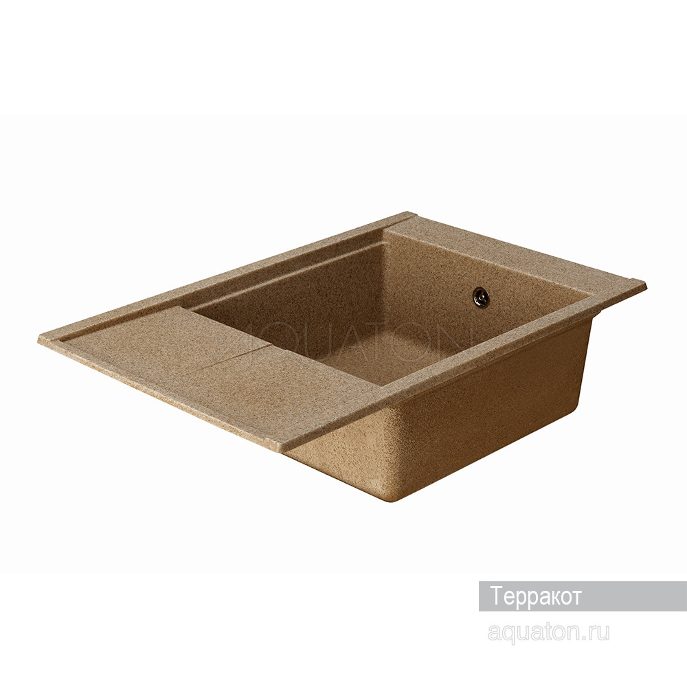 Мойка для кухни из литого мрамора терракот 51х78см AQUATON Делия 1A715132DE270