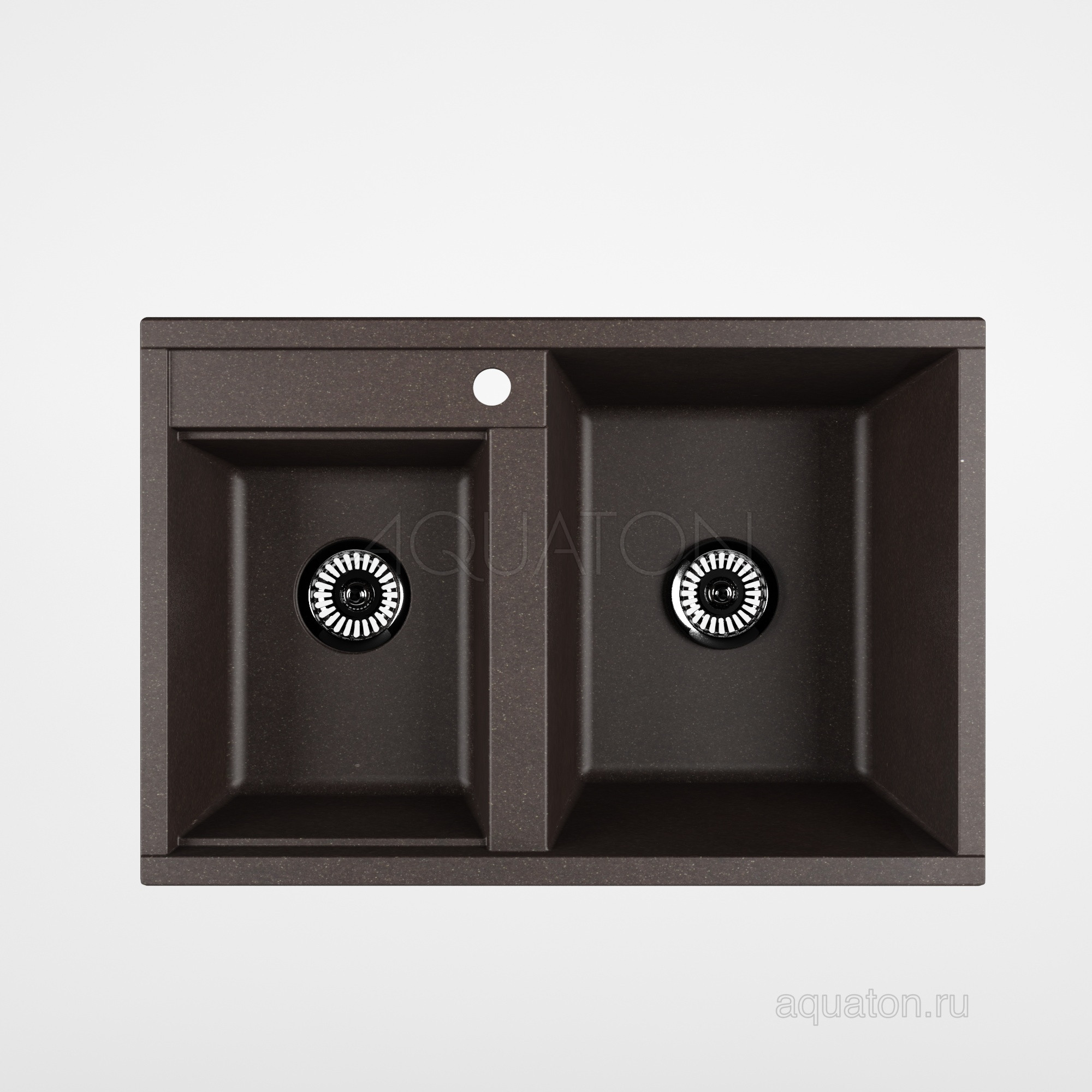 Мойка для кухни из литого мрамора 2 чаши кофе 52х78см AQUATON Делия 1A723132DE280