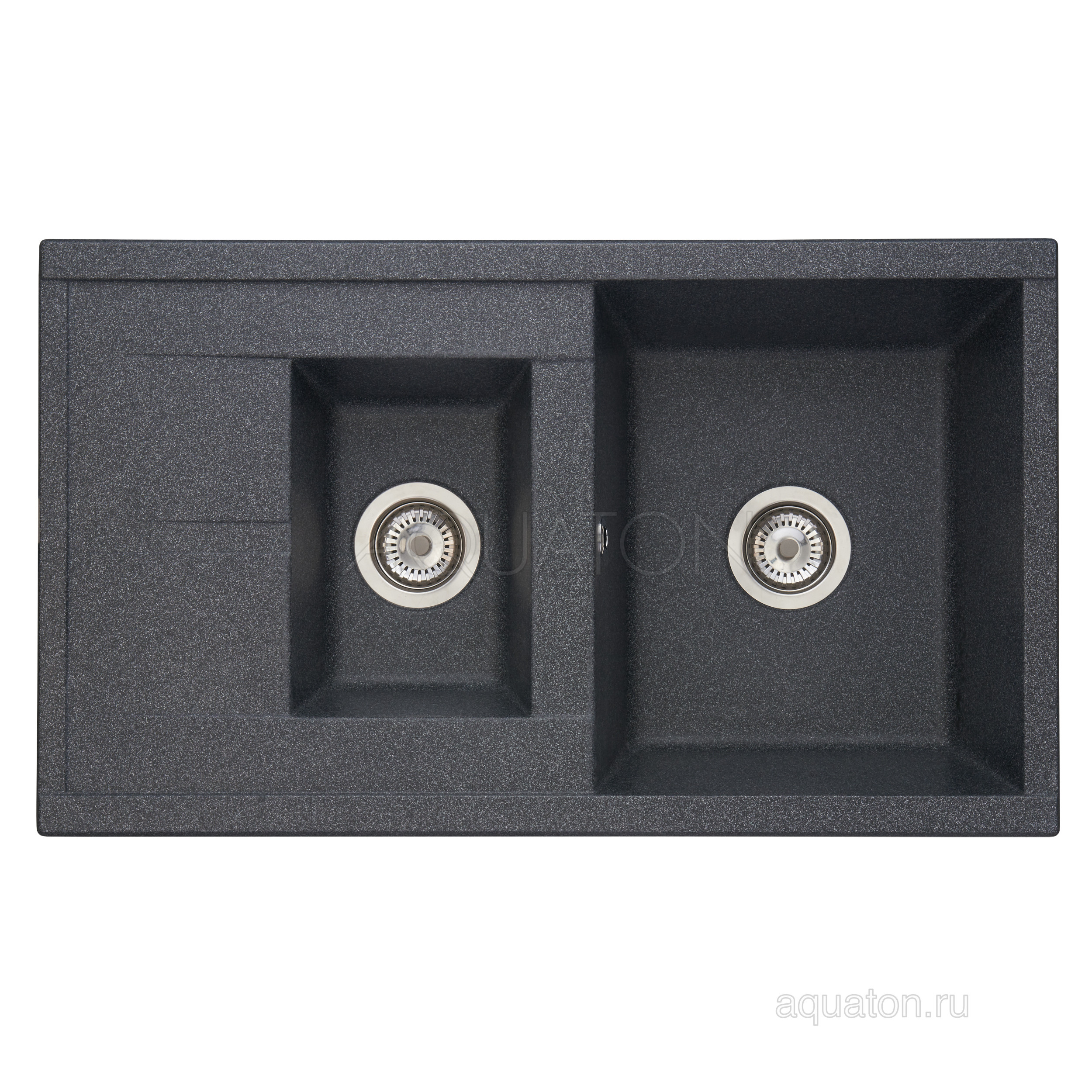 Мойка для кухни из литого мрамора 2 чаши графит 51х87см AQUATON Делия 1A716232DE210