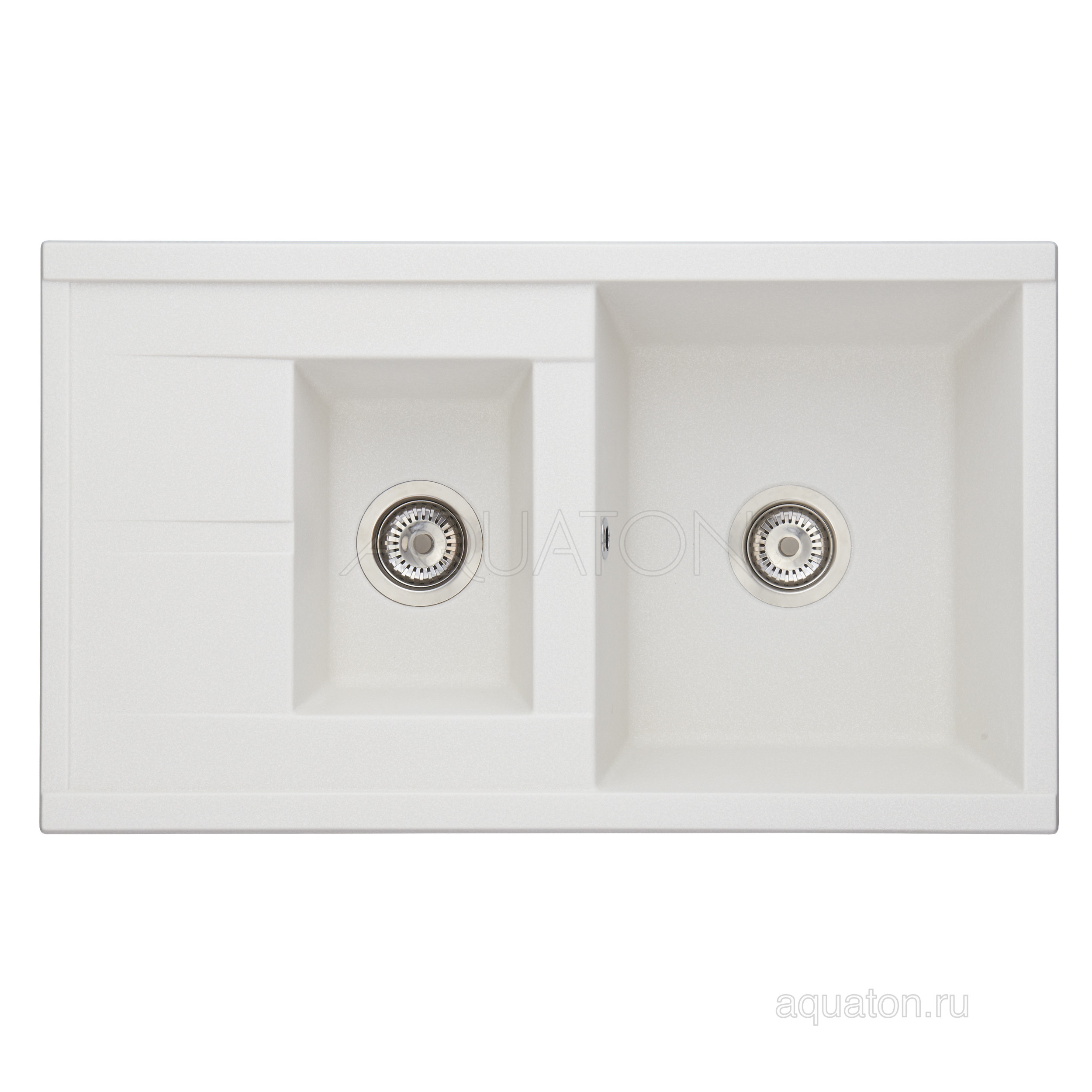 Мойка для кухни из литого мрамора 2 чаши жемчуг 51х87см AQUATON Делия 1A716232DE240