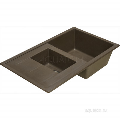 Мойка для кухни из литого мрамора 2 чаши кофе 51х87см AQUATON Делия 1A716232DE280
