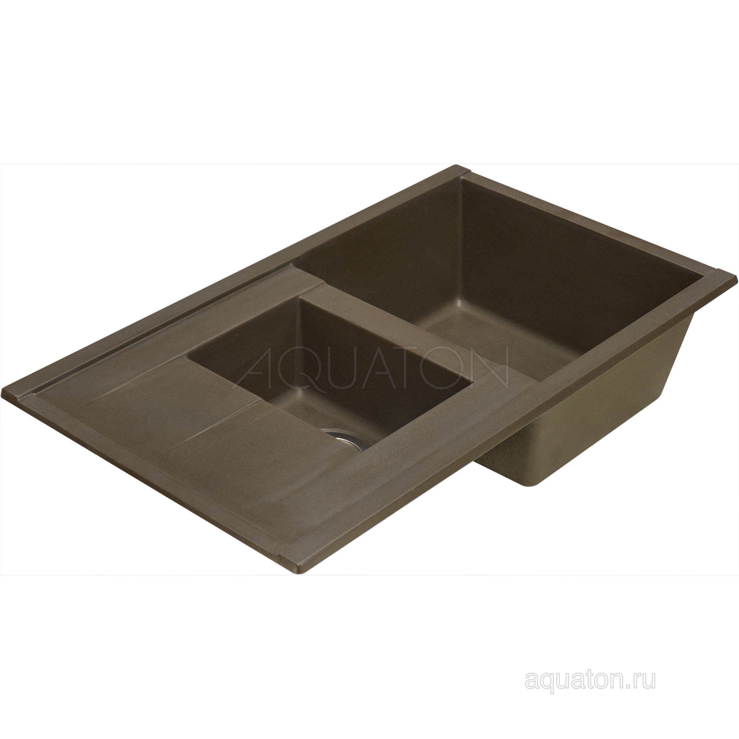 Мойка для кухни из литого мрамора 2 чаши кофе 51х87см AQUATON Делия 1A716232DE280
