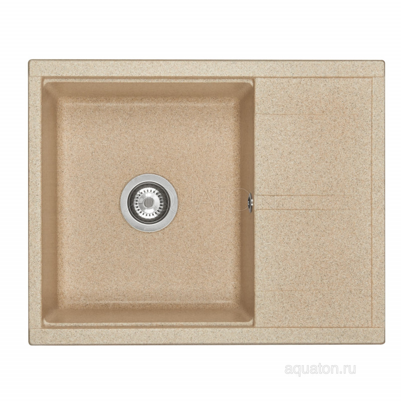 Мойка для кухни из литого мрамора песочная 52х65см AQUATON Делия 1A718632DE220