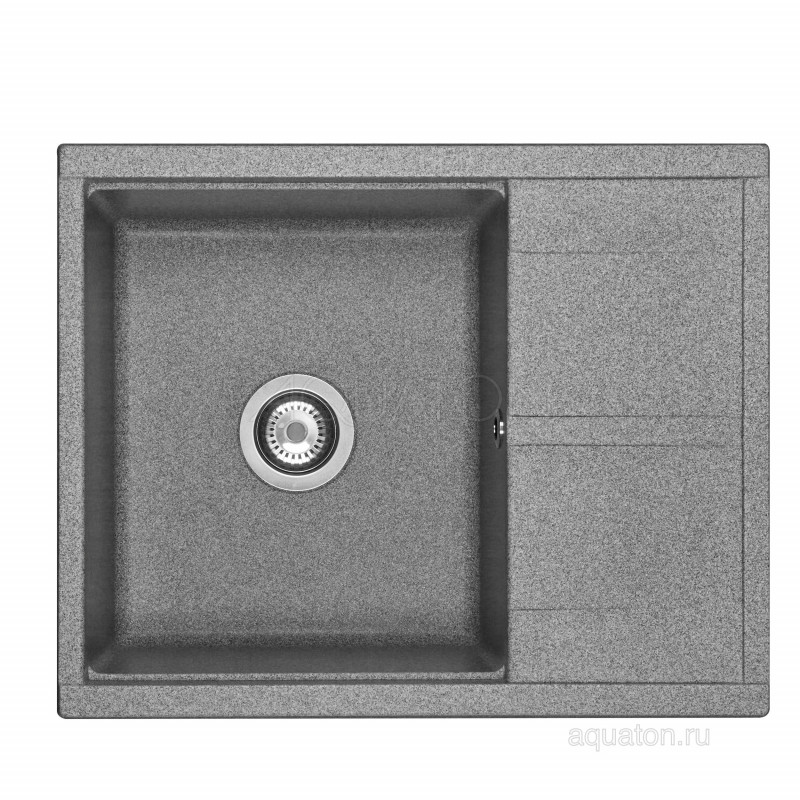 Мойка для кухни из литого мрамора серая 52х65см AQUATON Делия 1A718632DE230