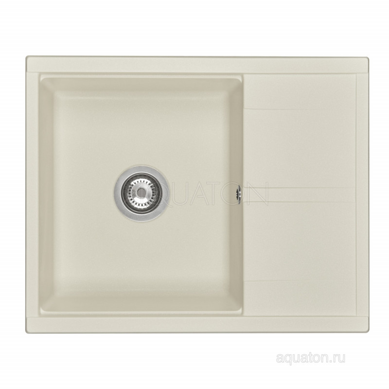 Мойка для кухни из литого мрамора жемчуг 52х65см AQUATON Делия 1A718632DE240