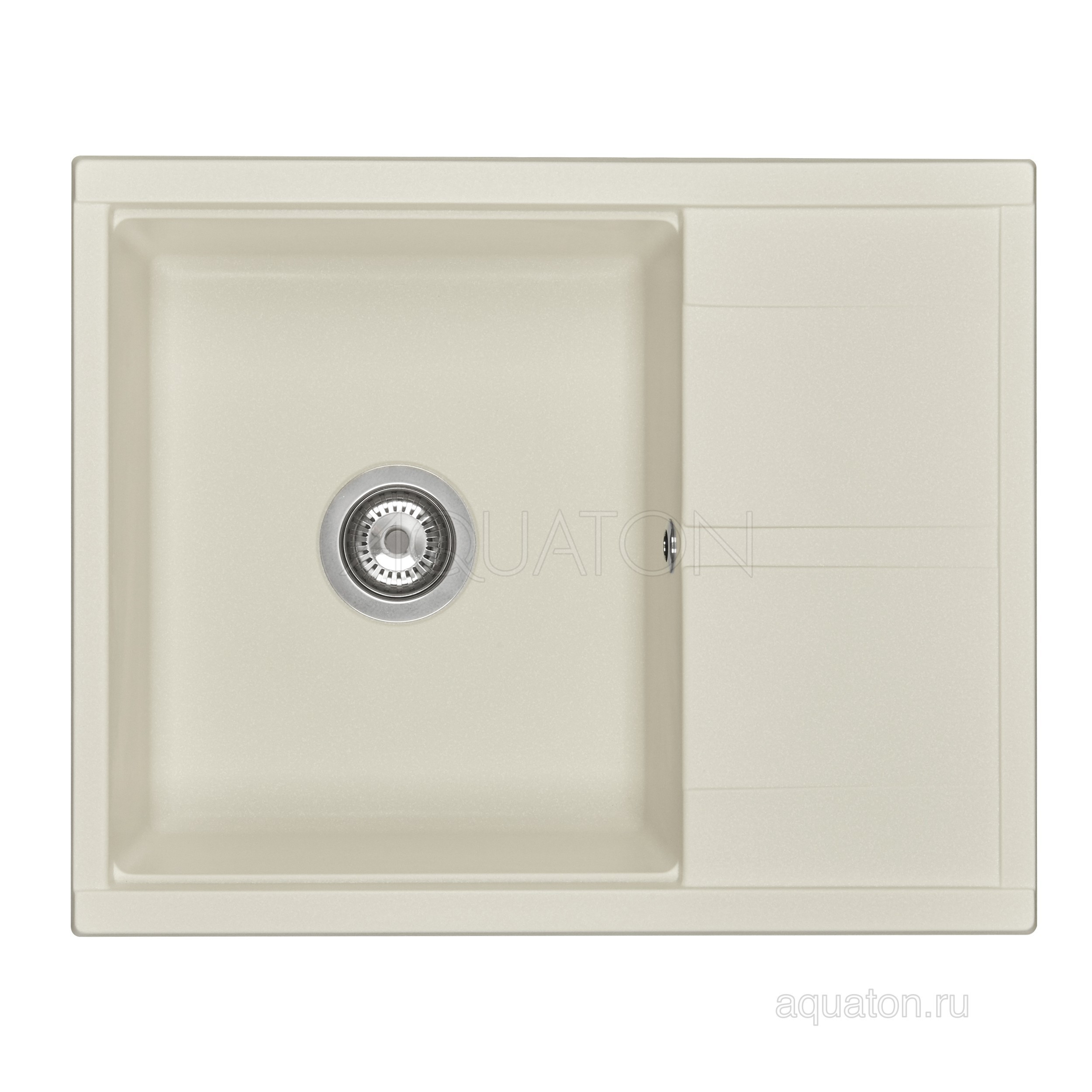 Мойка для кухни из литого мрамора жемчуг 52х65см AQUATON Делия 1A718632DE240