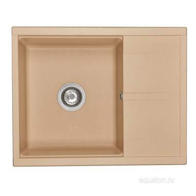 Мойка для кухни из литого мрамора латте 52х65см AQUATON Делия 1A718632DE260
