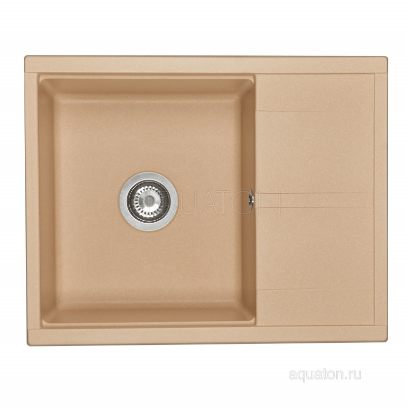 Мойка для кухни из литого мрамора латте 52х65см AQUATON Делия 1A718632DE260