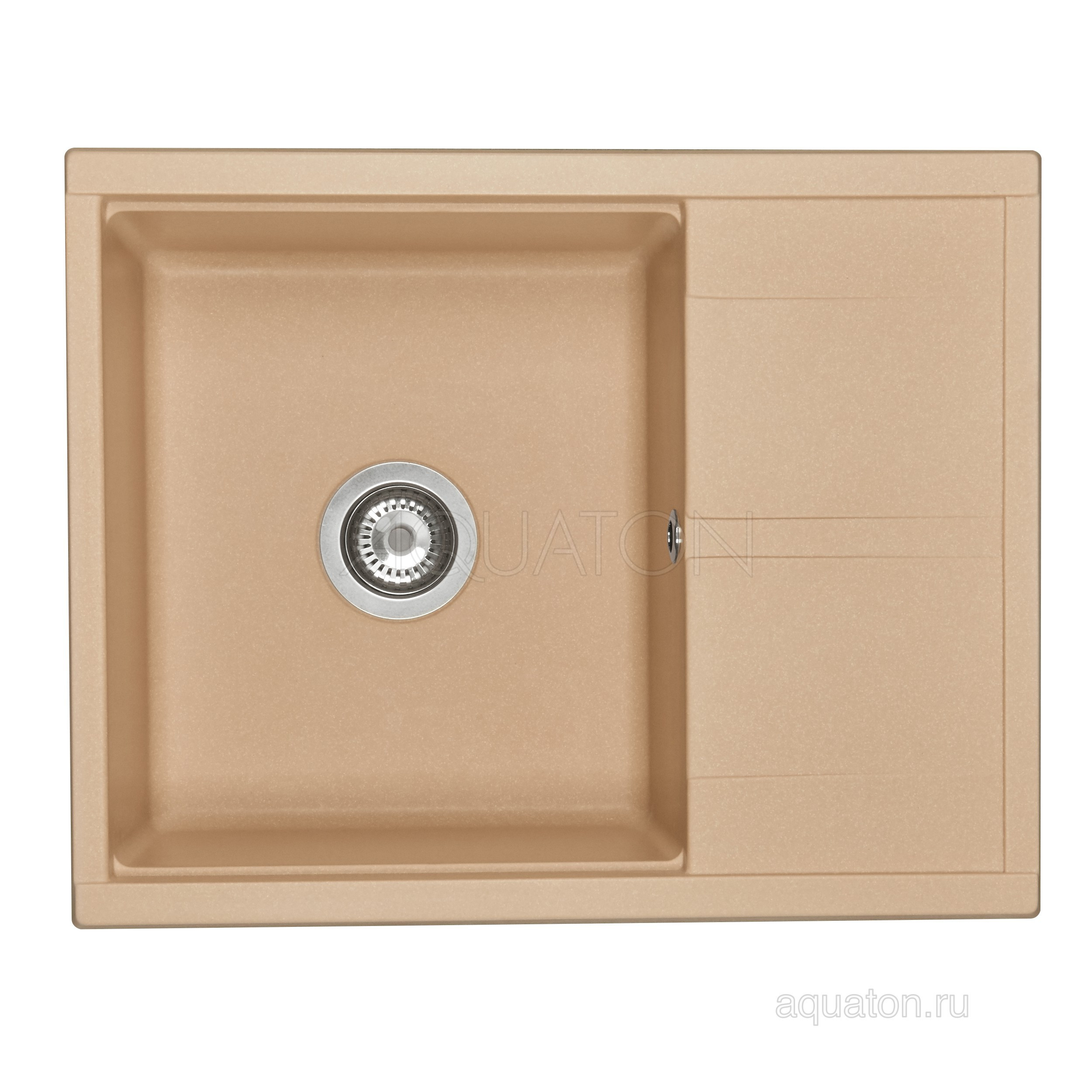 Мойка для кухни из литого мрамора латте 52х65см AQUATON Делия 1A718632DE260