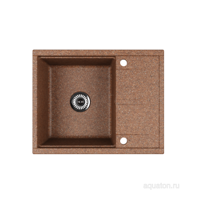 Мойка для кухни из литого мрамора терракот 52х65см AQUATON Делия 1A718632DE270