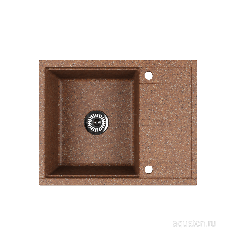 Мойка для кухни из литого мрамора терракот 52х65см AQUATON Делия 1A718632DE270