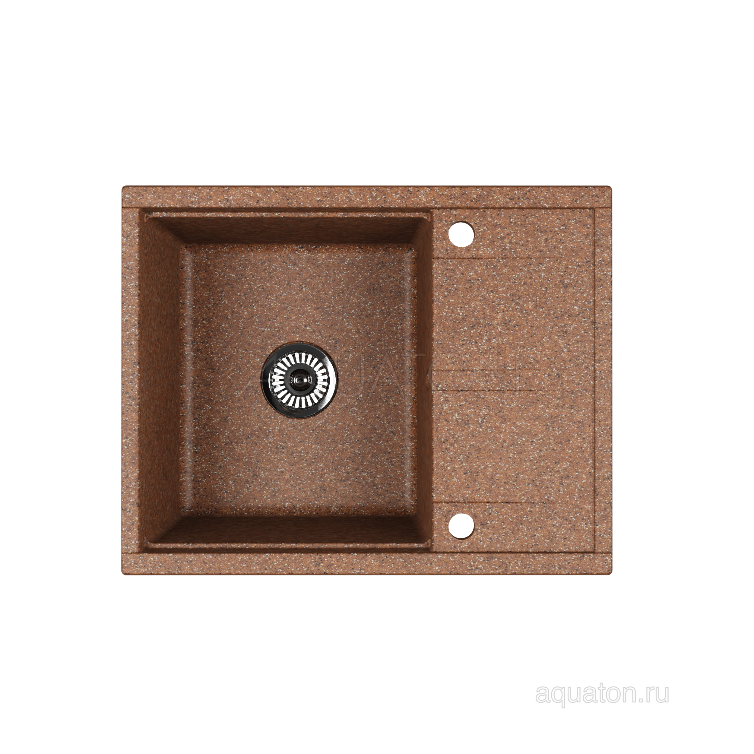 Мойка для кухни из литого мрамора терракот 52х65см AQUATON Делия 1A718632DE270