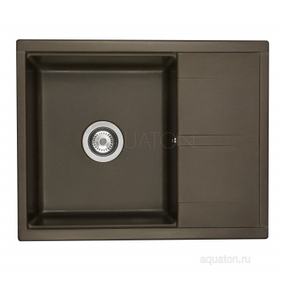 Мойка для кухни из литого мрамора кофе 52х65см AQUATON Делия 1A718632DE280