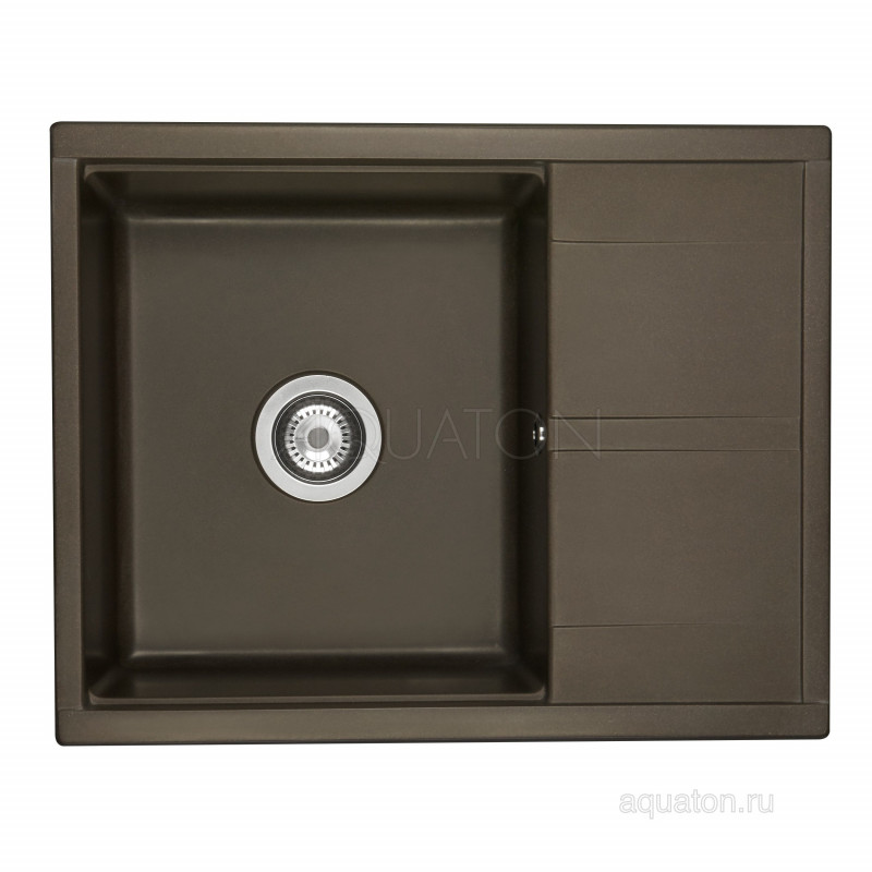 Мойка для кухни из литого мрамора кофе 52х65см AQUATON Делия 1A718632DE280