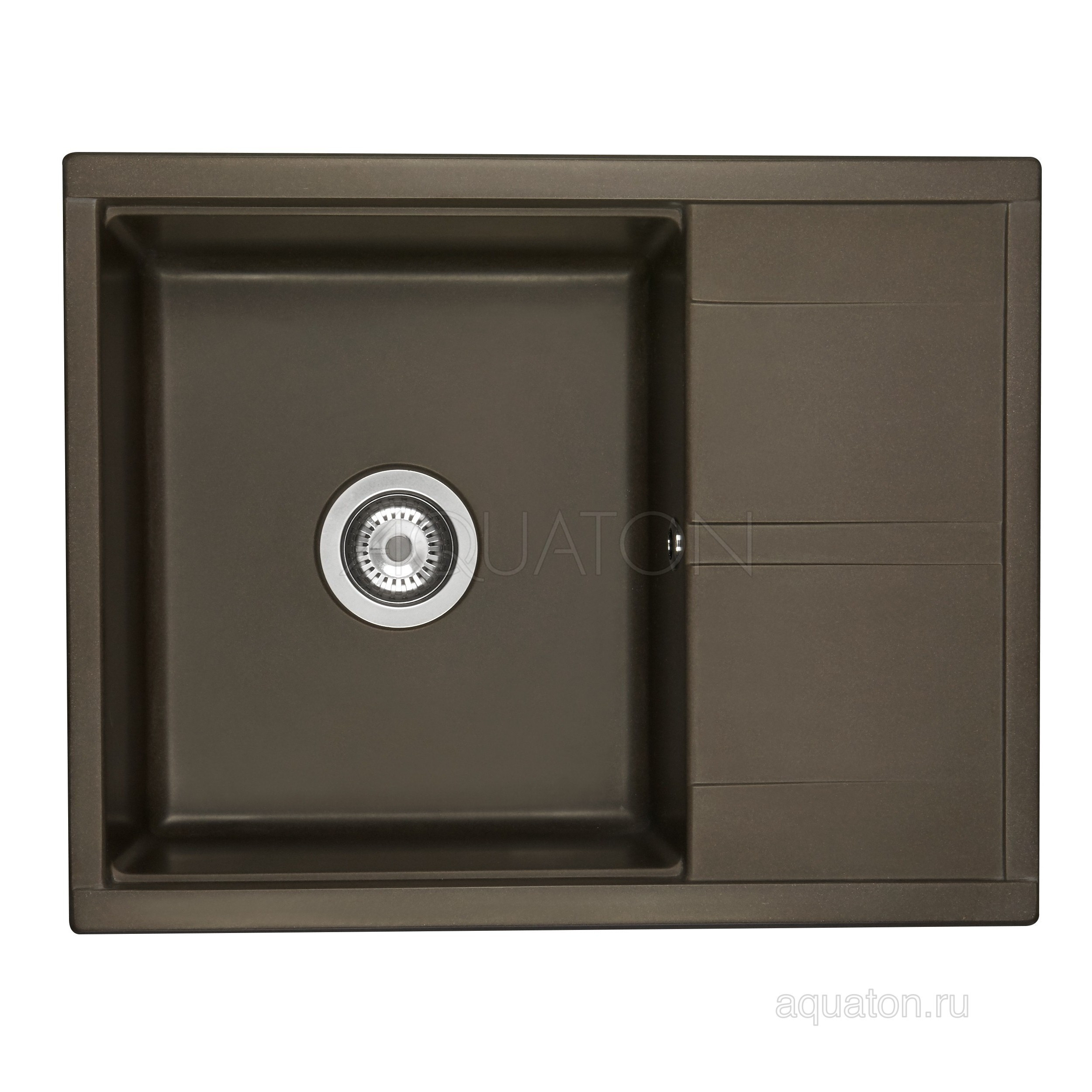Мойка для кухни из литого мрамора кофе 52х65см AQUATON Делия 1A718632DE280