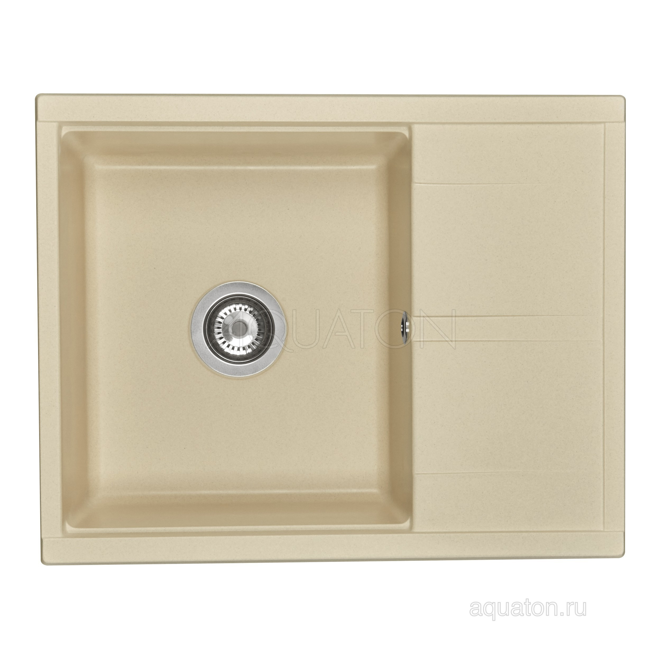 Мойка для кухни из литого мрамора шампань 52х65см AQUATON Делия 1A718632DE290