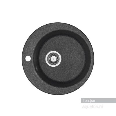 Мойка для кухни из литого мрамора графит 48см AQUATON Иверия 1A711032IV210