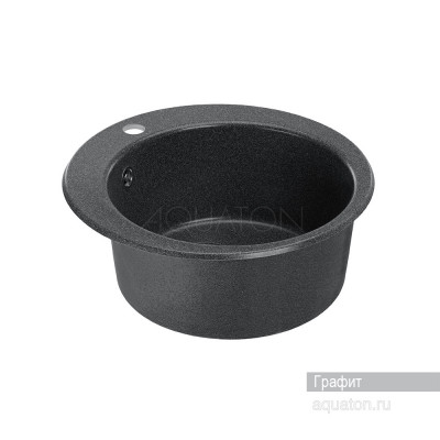 Мойка для кухни из литого мрамора графит 48см AQUATON Иверия 1A711032IV210