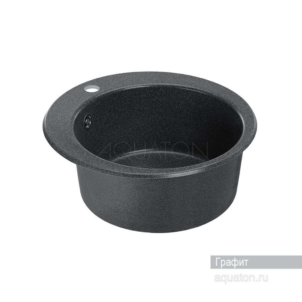 Мойка для кухни из литого мрамора графит 48см AQUATON Иверия 1A711032IV210
