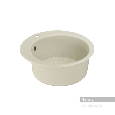 Мойка для кухни из литого мрамора жемчуг 48см AQUATON Иверия 1A711032IV240