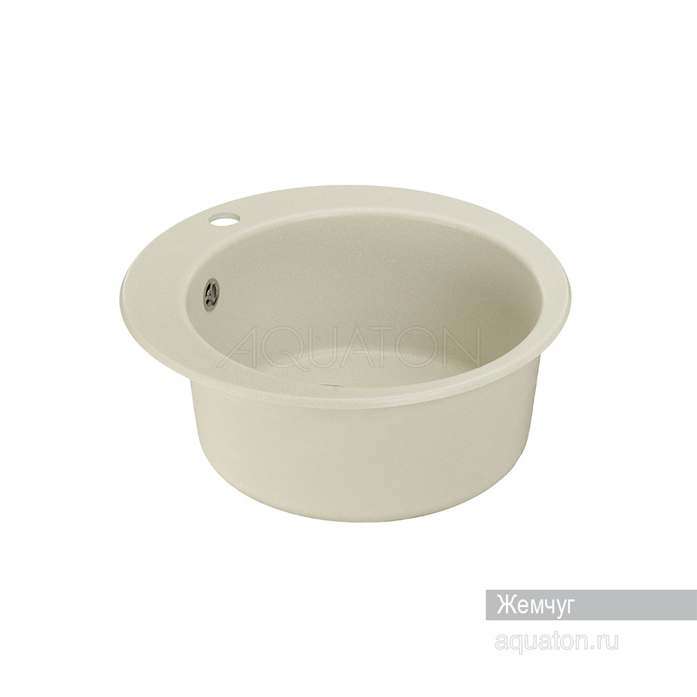 Мойка для кухни из литого мрамора жемчуг 48см AQUATON Иверия 1A711032IV240
